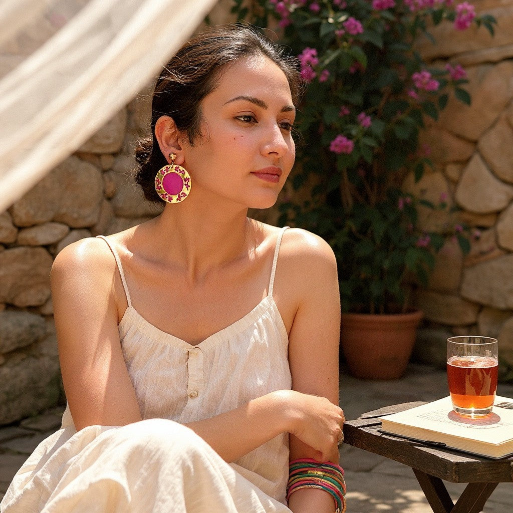 Shine Bright in Round Golden Earrings | Casual Chic