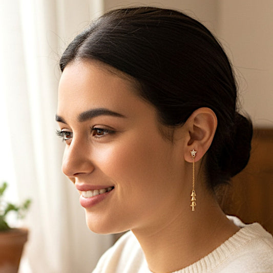 Moon and Star stone Earrings