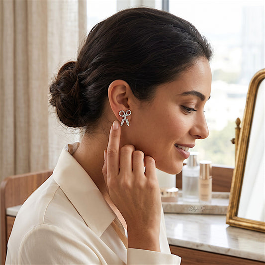 Scissor Style White Stone Earrings Earrings casuals Ear Rings Earrings office party Trincket Jewellry Jewelry Jewellery
