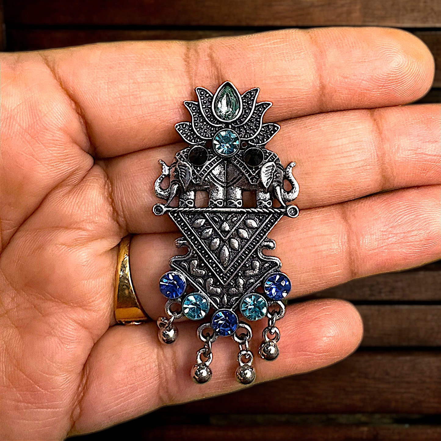 Oxidized Lotus Earrings Earrings Ear Rings Earrings ethnic Trincket Jewellry Jewelry Jewellery