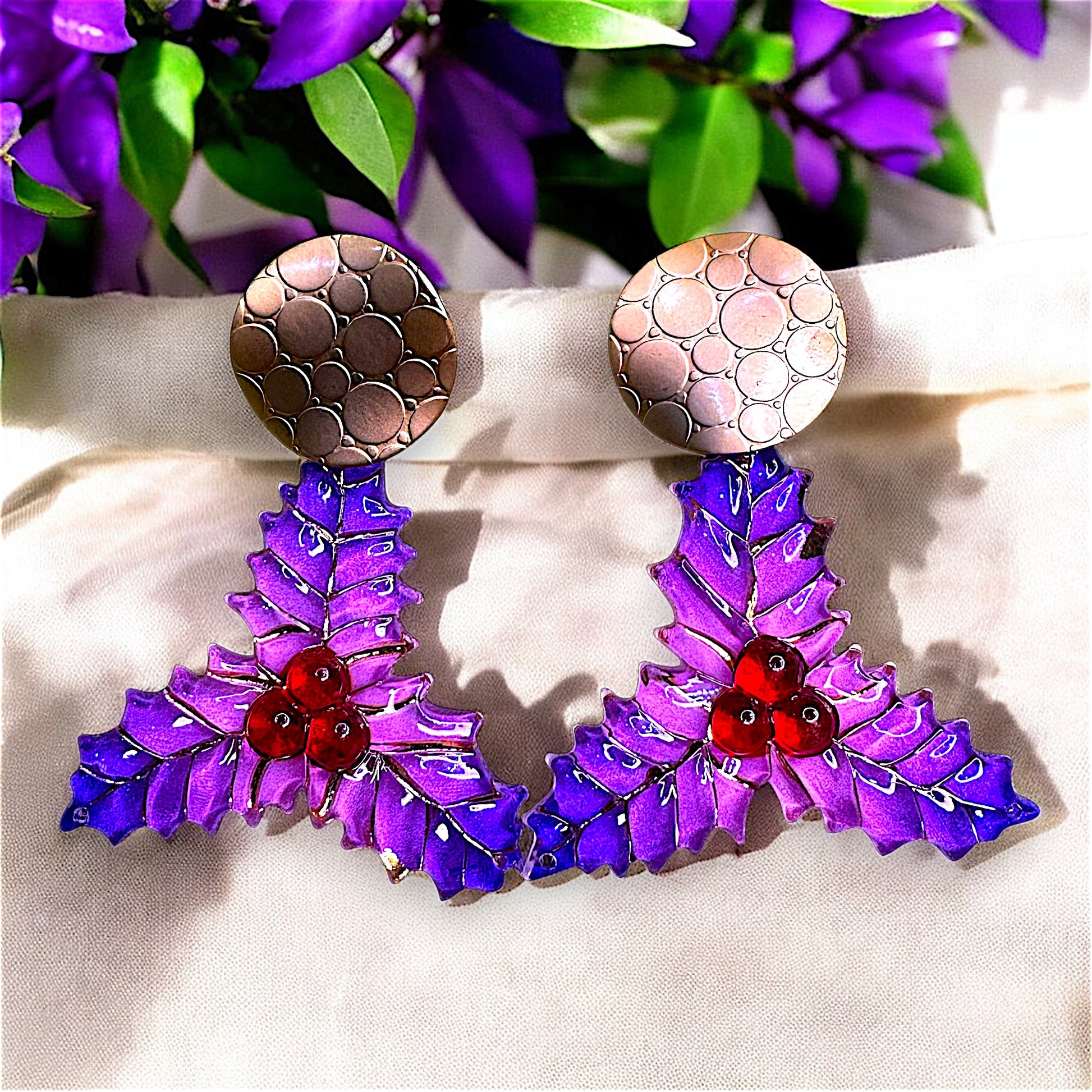 Maple Leaf Earrings Purple Earrings casuals Ear Rings Earrings Trincket Jewellry Jewelry Jewellery