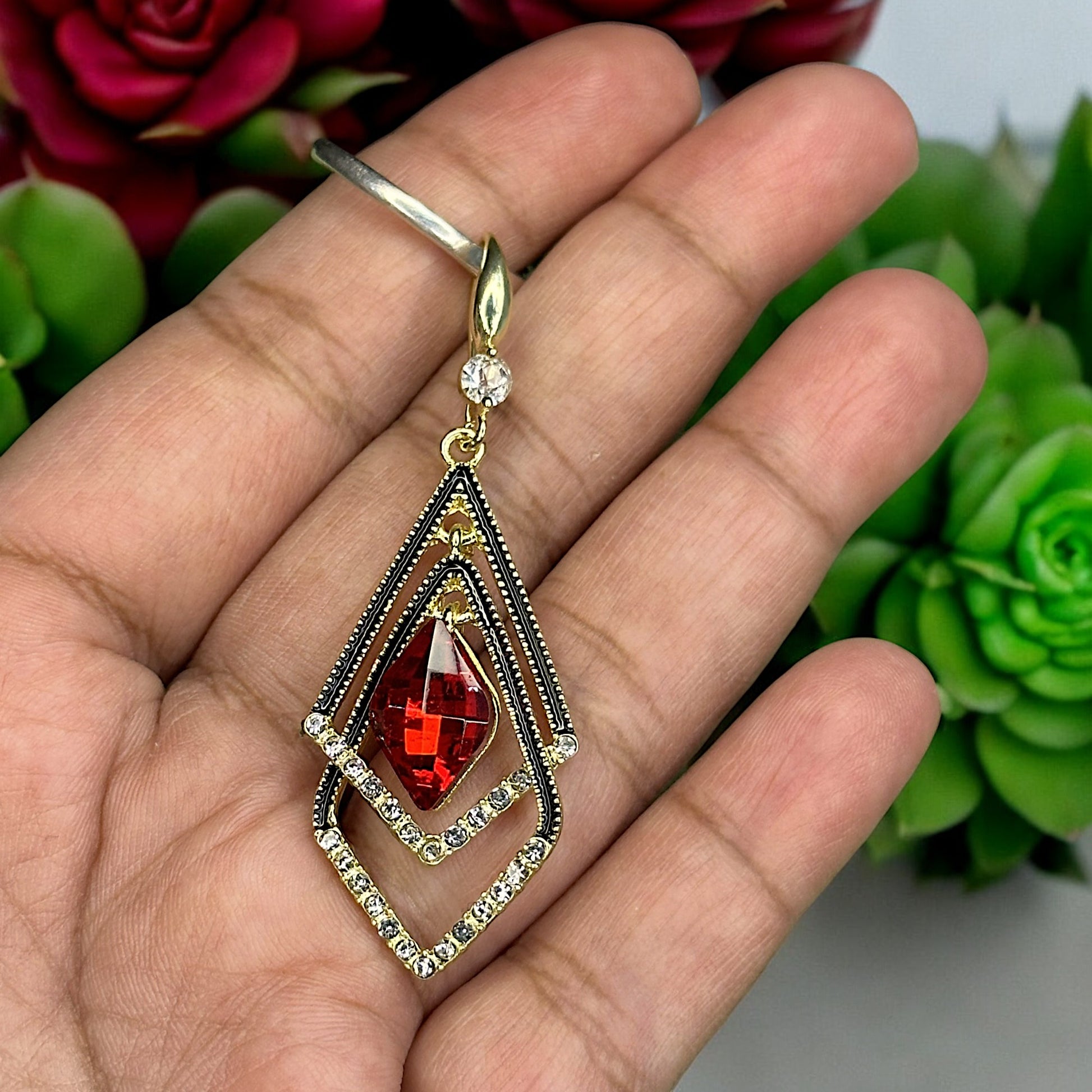 Diamond Crystal Stone Earrings Earrings Ear Rings Earrings ethnic party Trincket Jewellry Jewelry Jewellery