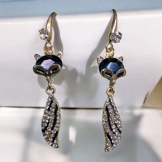 Squirrel in Quarrel Earrings Blue Earrings Ear Rings Earrings ethnic party Trincket Jewellry Jewelry Jewellery