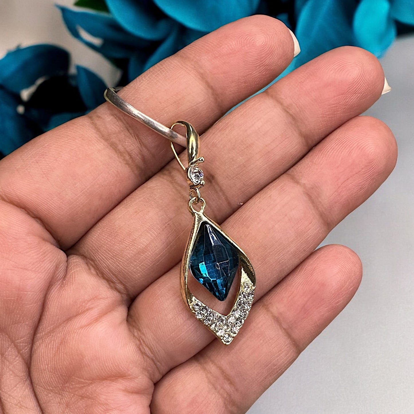 Blue Leaf Dangler Earrings Ear Rings Earrings ethnic party Trincket Jewellry Jewelry Jewellery