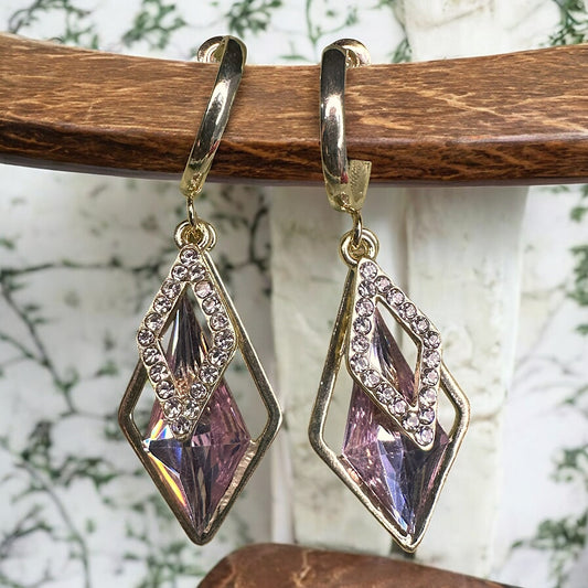 Lavender Crystal Earrings Earrings Ear Rings Earrings ethnic party Trincket Jewellry Jewelry Jewellery