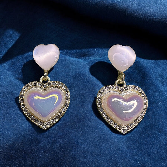 Sparkling Heart Earrings Earrings casuals Ear Rings Earrings office party Trincket Jewellry Jewelry Jewellery