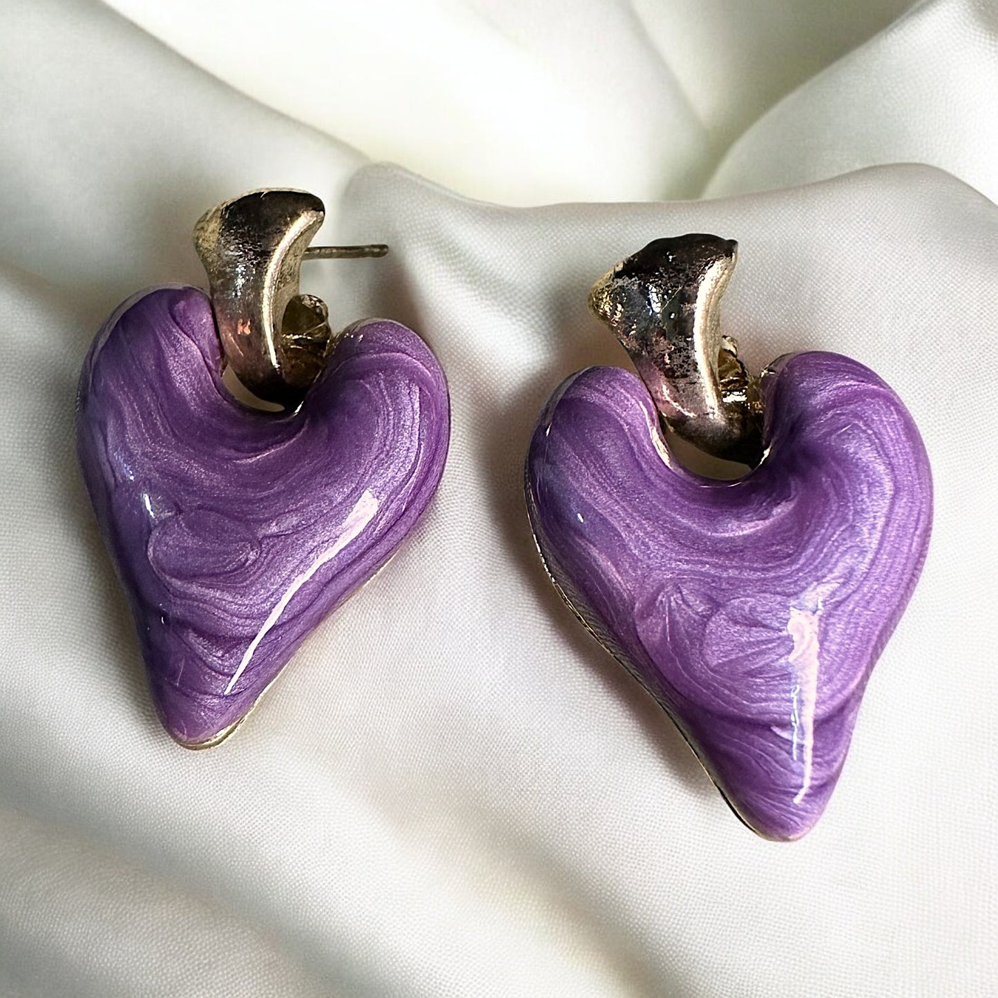 Lavender Hearts Earrings casuals Ear Rings Earrings office party Trincket Jewellry Jewelry Jewellery