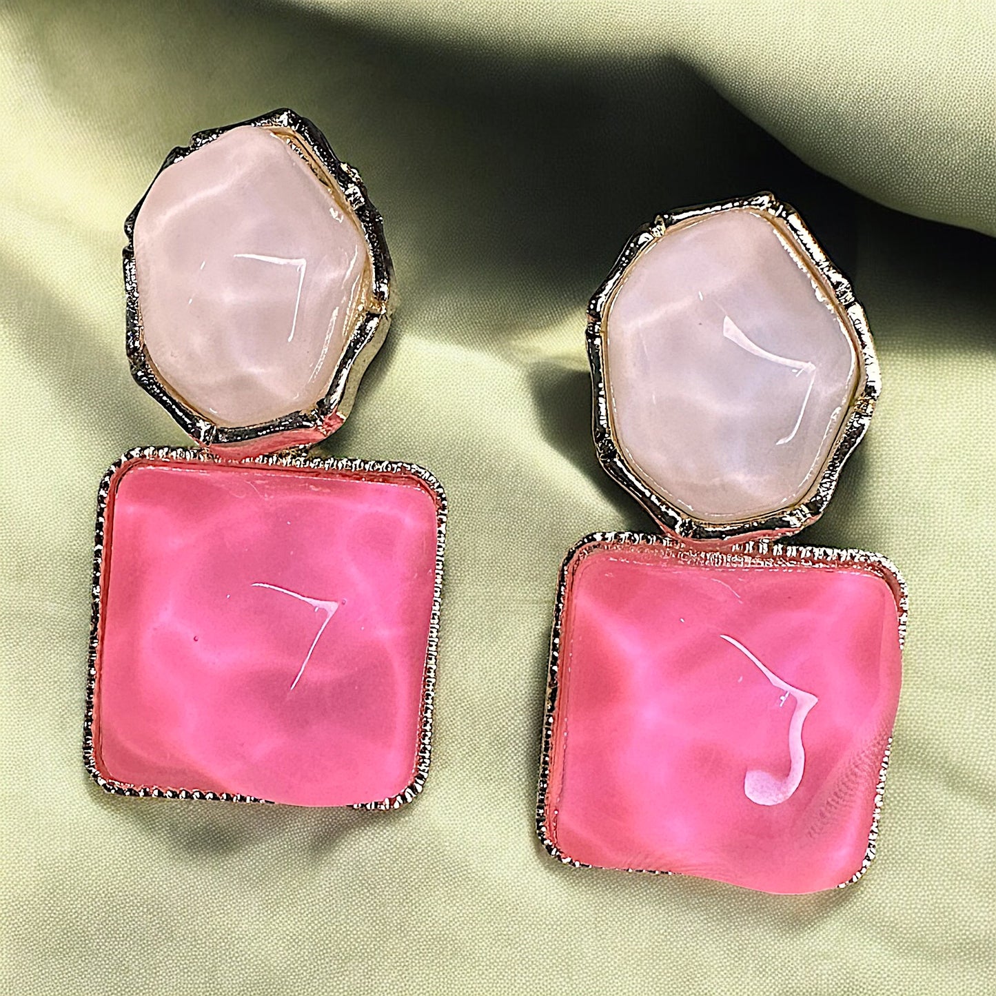 Pink Enamel Earrings Earrings casuals Ear Rings Earrings ethnic office party Trincket Jewellry Jewelry Jewellery