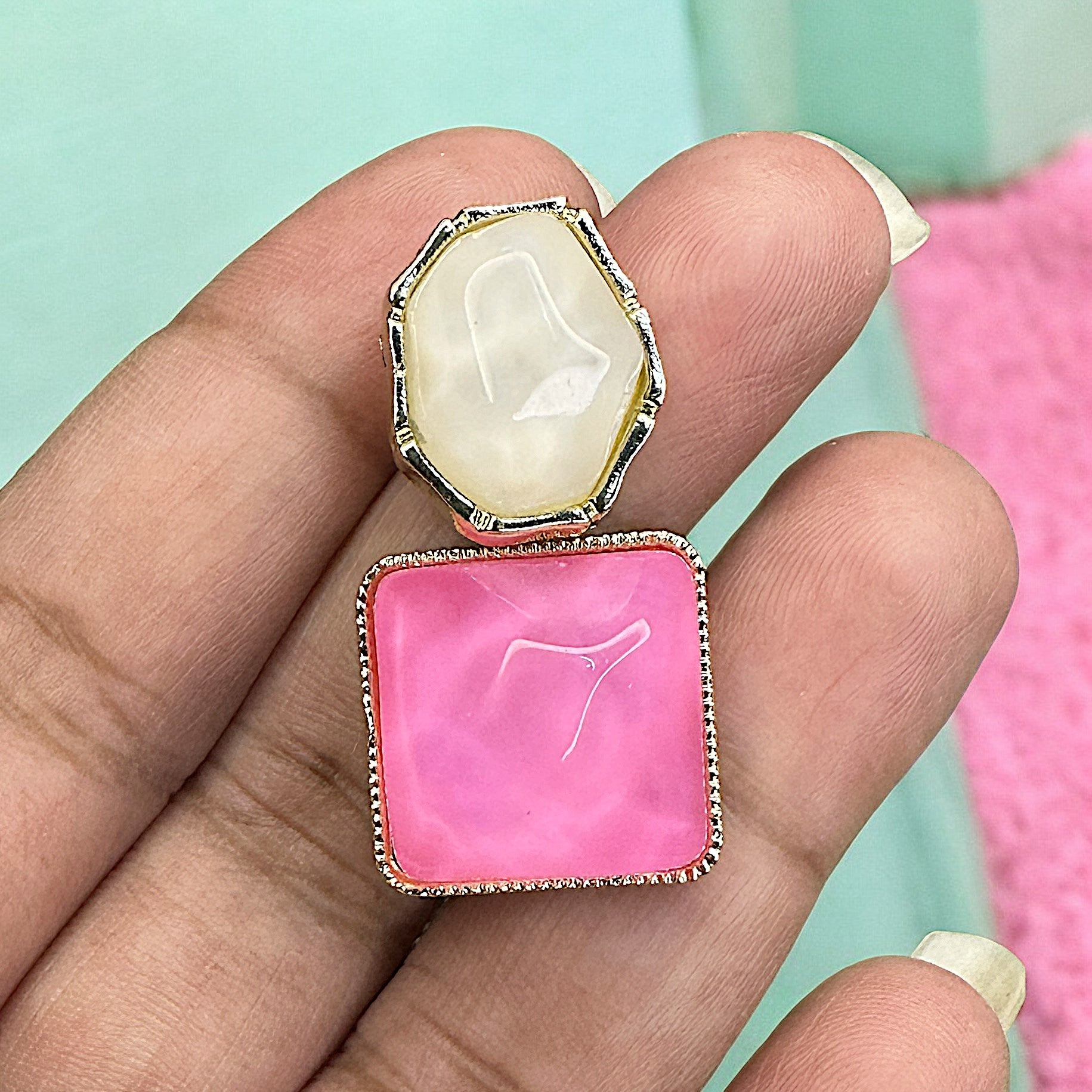 Pink Enamel Earrings Earrings casuals Ear Rings Earrings ethnic office party Trincket Jewellry Jewelry Jewellery