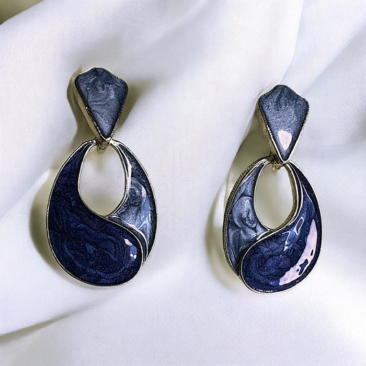 Blue Whirlpool Earrings Earrings casuals Ear Rings Earrings ethnic office party Trincket Jewellry Jewelry Jewellery