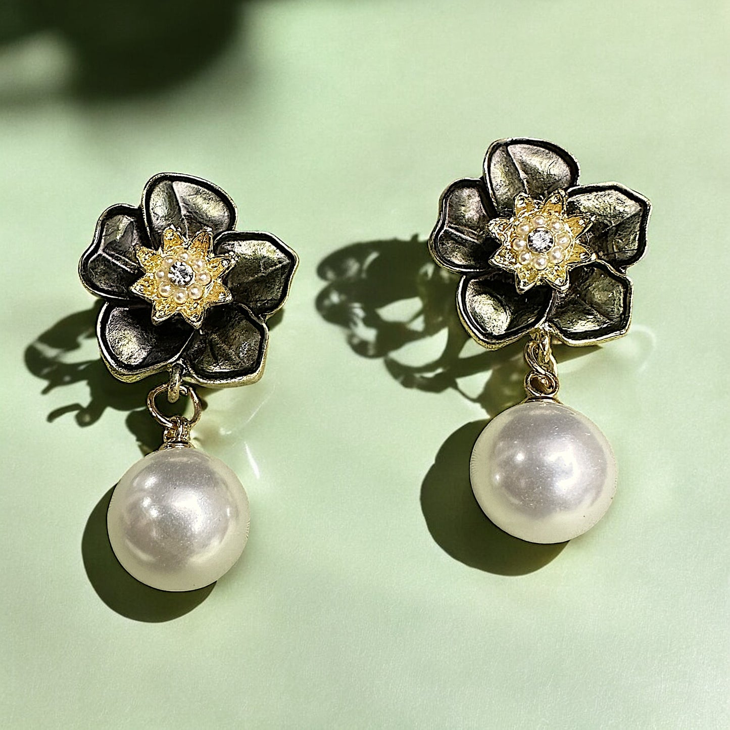 Bea-D-Flower Studs Olive Earrings bead Ear Rings Earrings ethnic party Trincket Jewellry Jewelry Jewellery