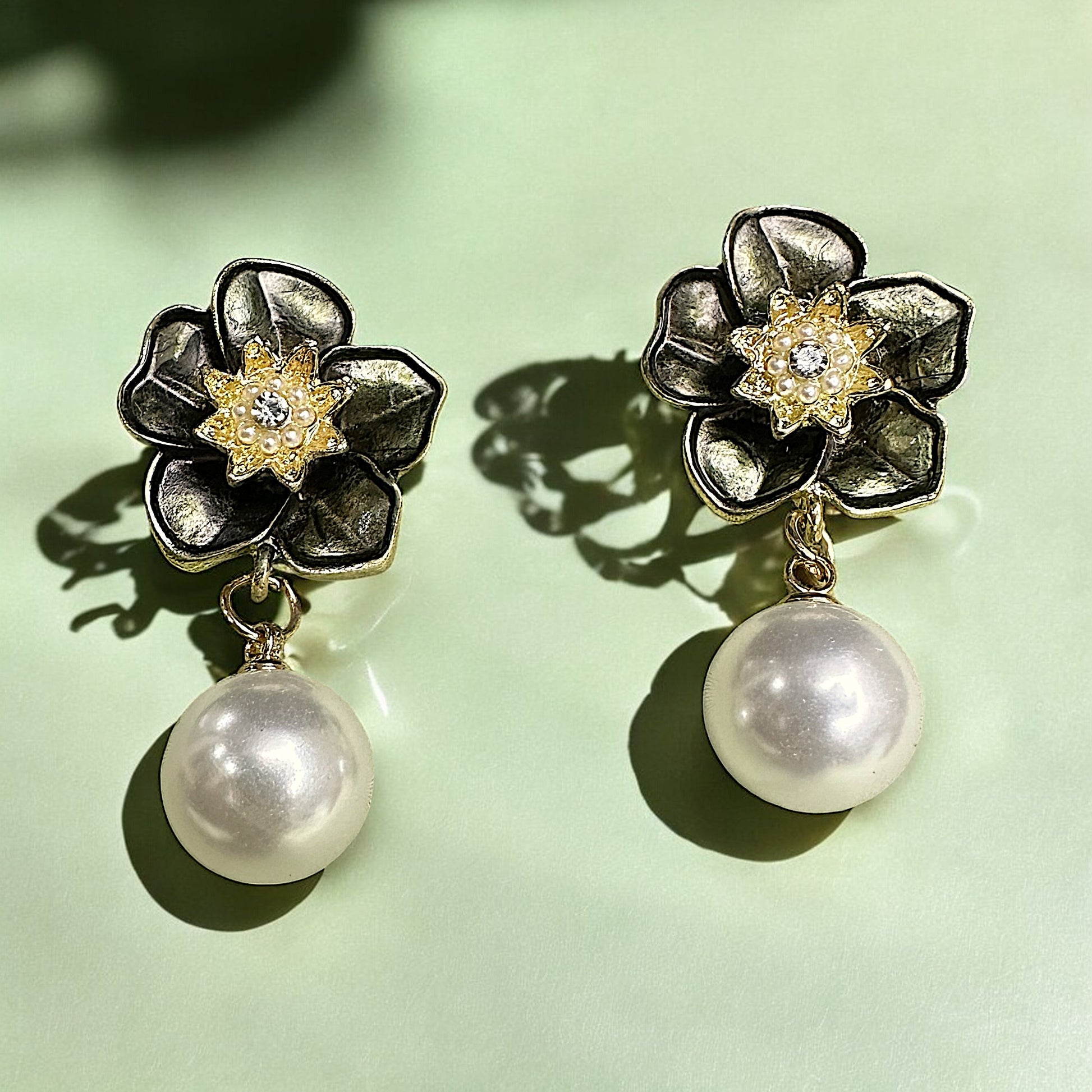 Bea-D-Flower Studs Olive Earrings bead Ear Rings Earrings ethnic party Trincket Jewellry Jewelry Jewellery