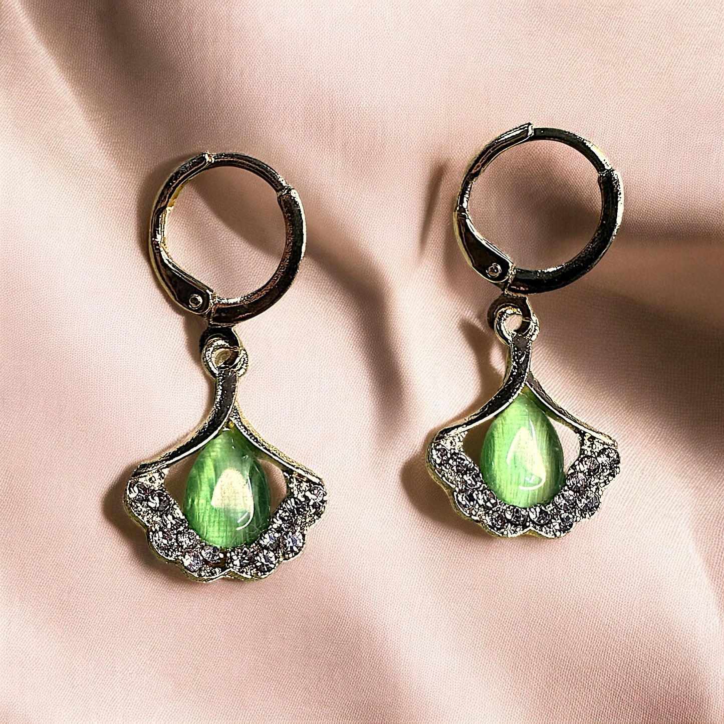 Little Trinky Hoops Green Earrings casuals Ear Rings Earrings office party Trincket Jewellry Jewelry Jewellery