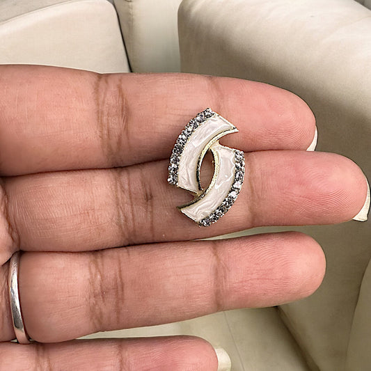 Stone Studded Twin-C Studs Earrings casuals Ear Rings Earrings ethnic office party Trincket Jewellry Jewelry Jewellery