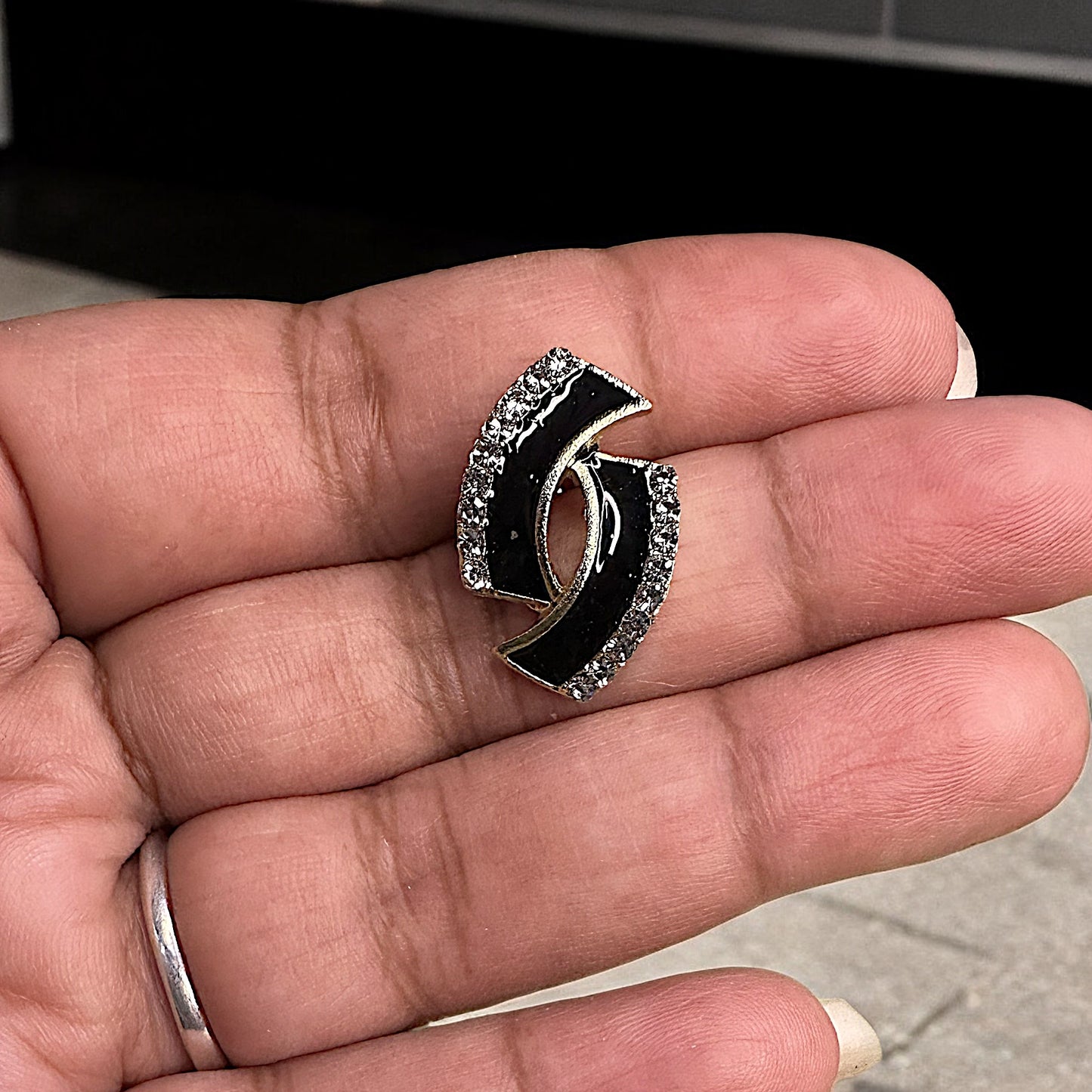 Stone Studded Twin-C Studs Earrings casuals Ear Rings Earrings ethnic office party Trincket Jewellry Jewelry Jewellery