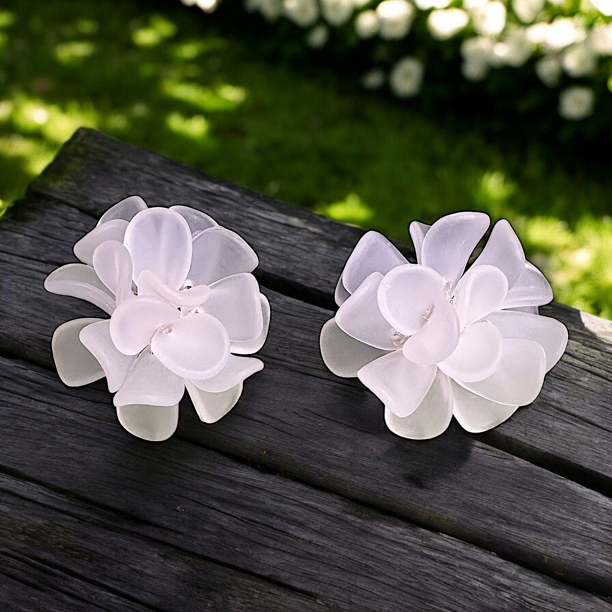 3D Flower Studs White Earrings casuals Ear Rings Earrings office party Trincket Jewellry Jewelry Jewellery