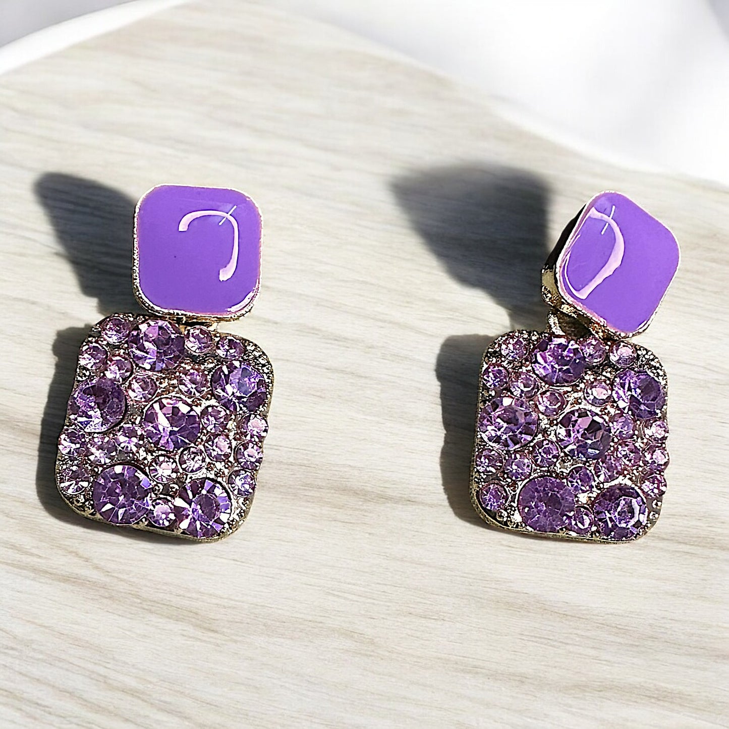 Square's Square Earrings for Fabulous Parties Purple Earrings casuals Ear Rings Earrings ethnic office party Trincket Jewellry Jewelry Jewellery
