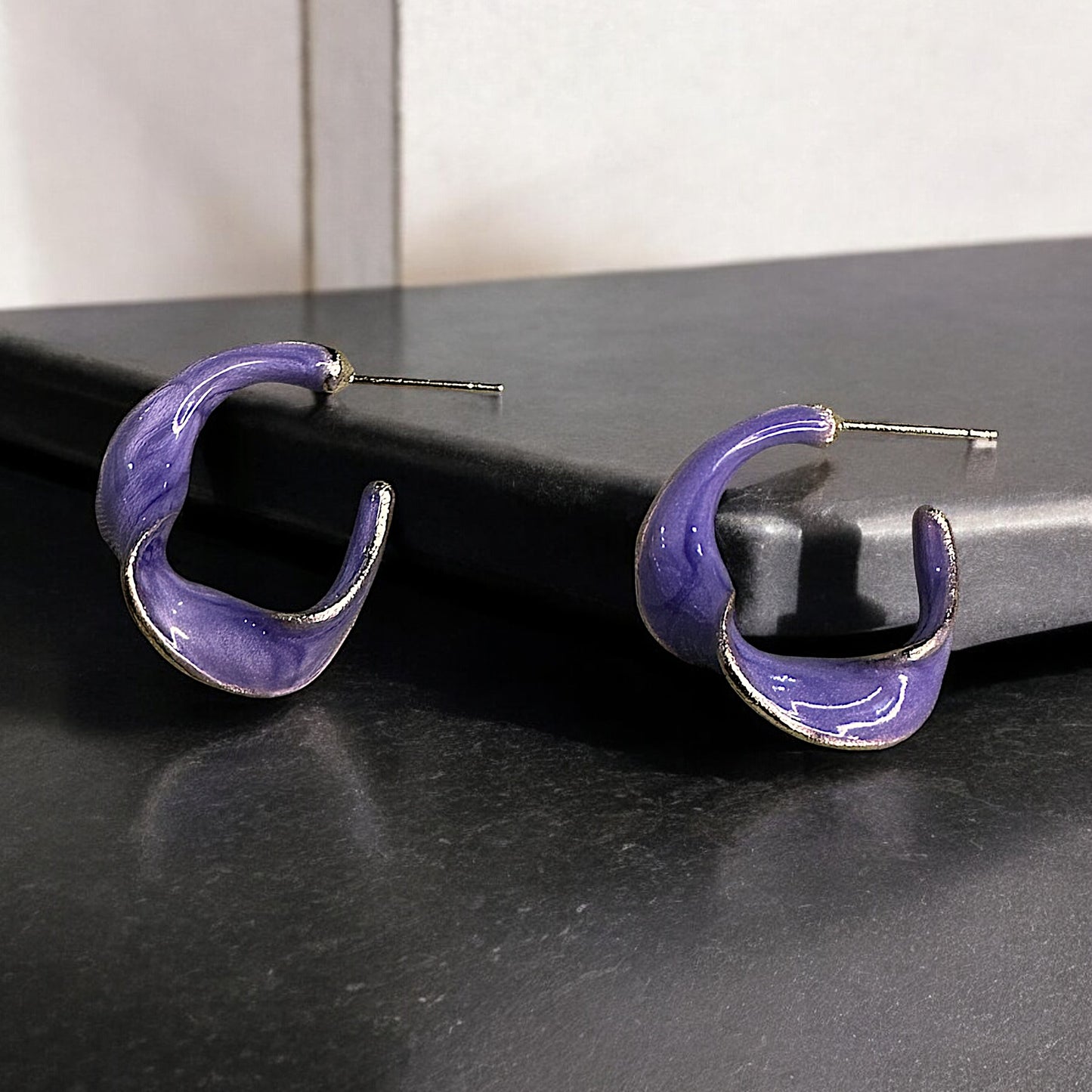 Semi Hoop Tops - Style Meets Fun Purple Earrings casuals Ear Rings Earrings office party Trincket Jewellry Jewelry Jewellery