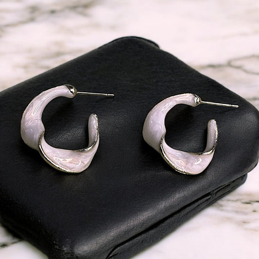 Semi Hoop Tops - Style Meets Fun White Earrings casuals Ear Rings Earrings office party Trincket Jewellry Jewelry Jewellery