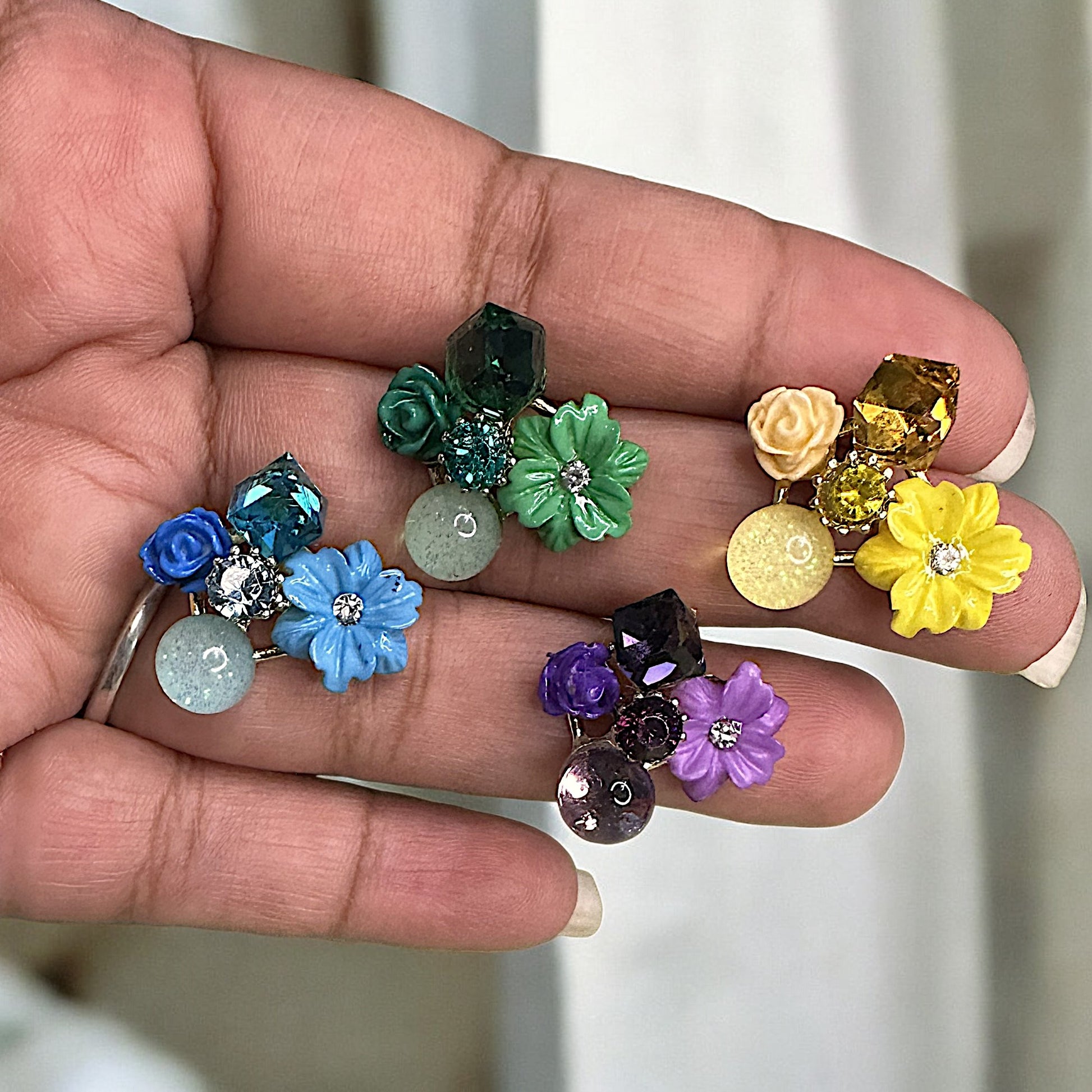 Sparkle in Floral Studs - Perfect for Every Occasion! Earrings bead casuals Ear Rings Earrings office party Trincket Jewellry Jewelry Jewellery