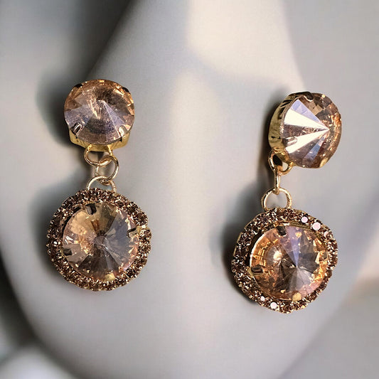 Circular Glass Stone Earrings Gold Earrings Ear Rings Earrings ethnic party Trincket Jewellry Jewelry Jewellery