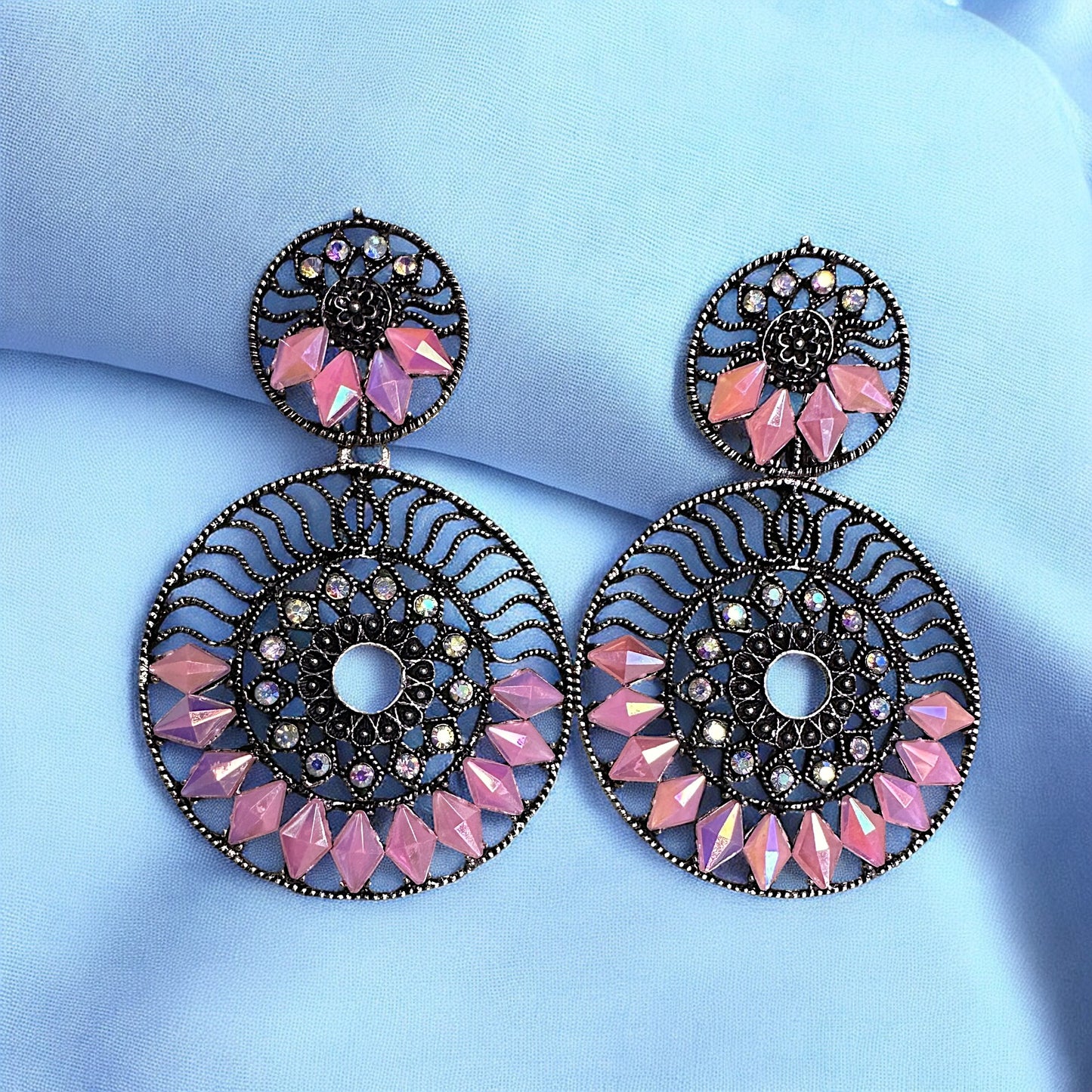 Round Rice Bead Earrings Pink Earrings Ear Rings Earrings ethnic party Trincket Jewellry Jewelry Jewellery