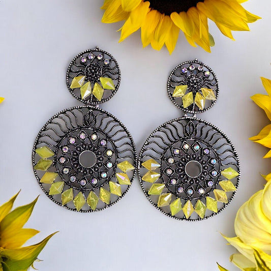 Round Rice Bead Earrings Yellow Earrings Ear Rings Earrings ethnic party Trincket Jewellry Jewelry Jewellery