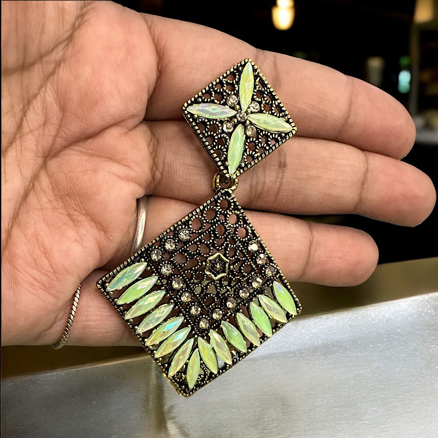 Diamond Rice Bead Earrings Earrings Ear Rings Earrings ethnic party Trincket Jewellry Jewelry Jewellery