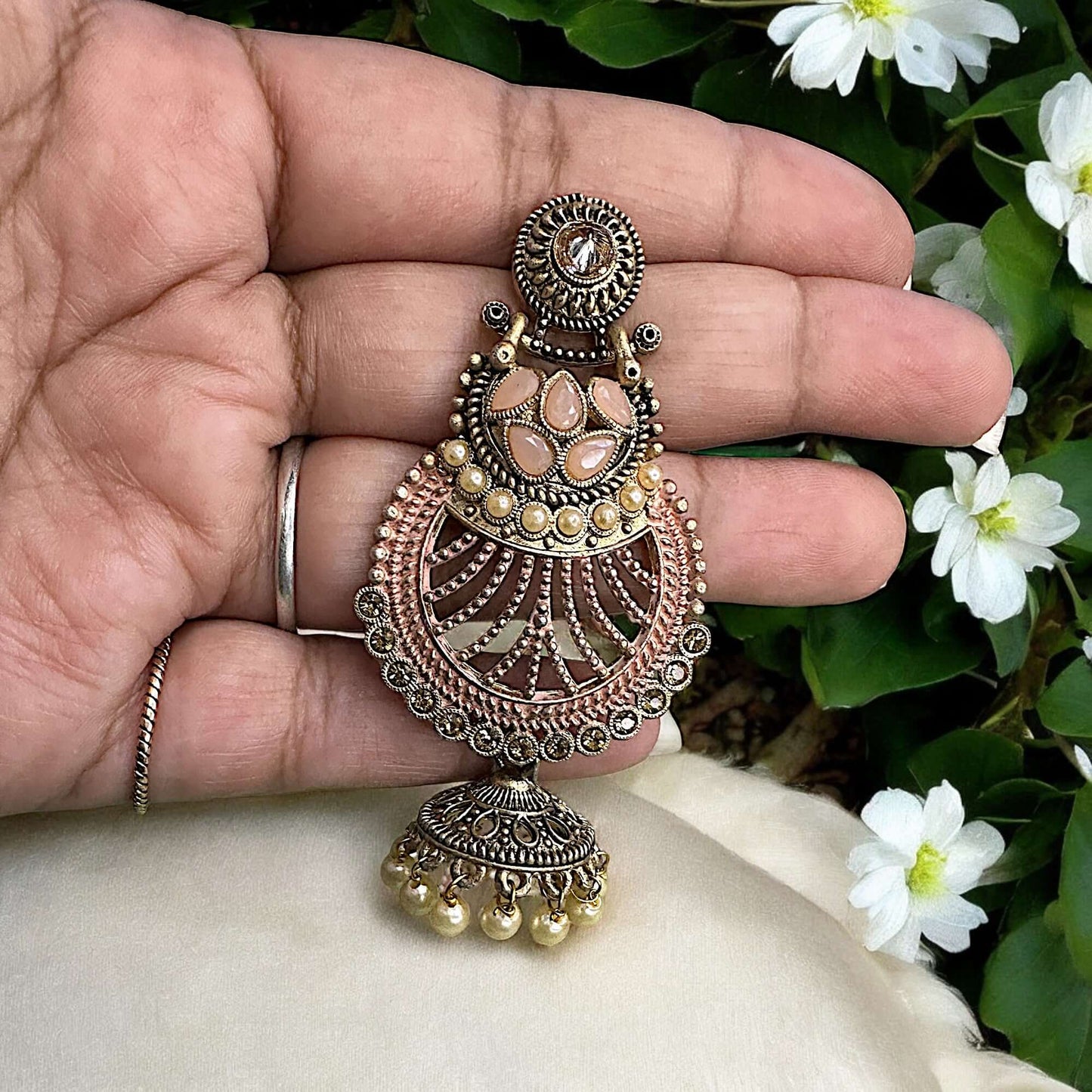 Twin Half Moon Danglers Earrings Ear Rings Earrings ethnic party Trincket Jewellry Jewelry Jewellery