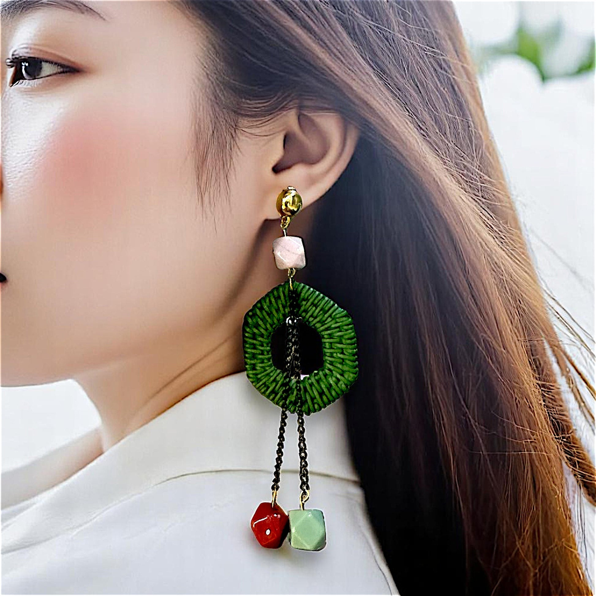 Funky Hexagon Dangles Earrings bead casuals Ear Rings Earrings Trincket Jewellry Jewelry Jewellery