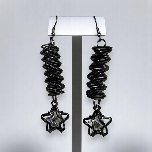 Spiral Metal Earrings Black Earrings Ear Rings Earrings party Trincket Jewellry Jewelry Jewellery