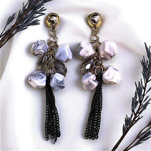 Round Big Beads Dangles White Earrings bead casuals Ear Rings Earrings party Trincket Jewellry Jewelry Jewellery