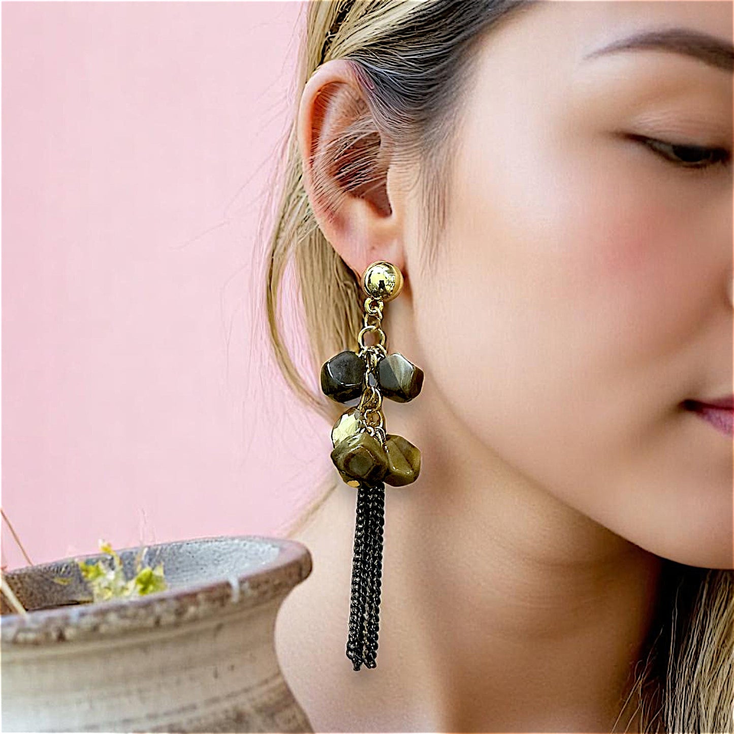 Round Big Beads Dangles Earrings bead casuals Ear Rings Earrings party Trincket Jewellry Jewelry Jewellery