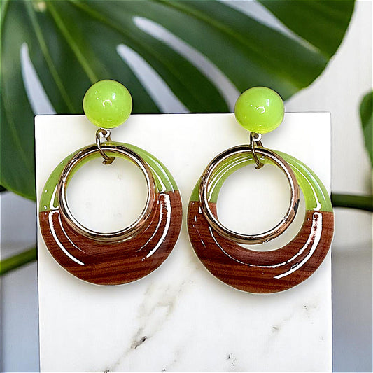 Double color Earrings Green Earrings casuals Ear Rings Earrings Trincket Jewellry Jewelry Jewellery