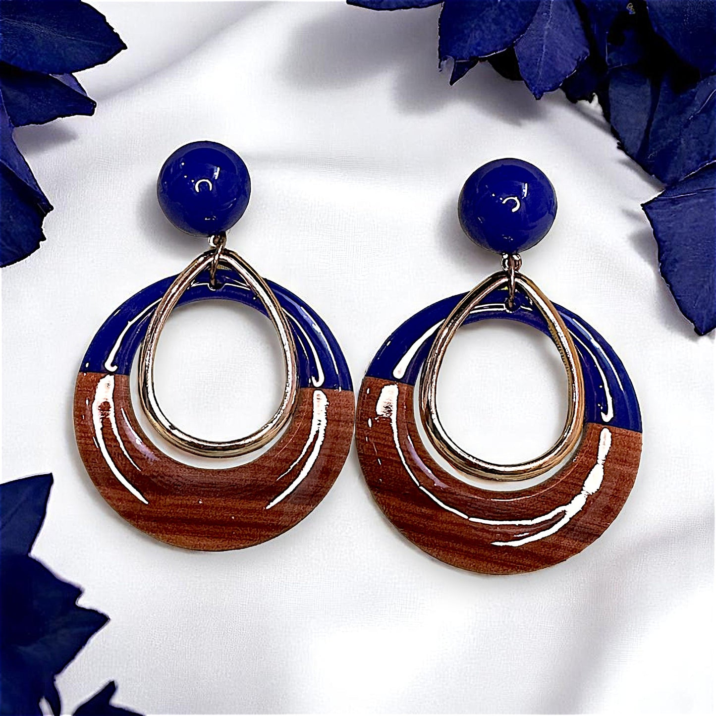 Double color Earrings Blue Earrings casuals Ear Rings Earrings Trincket Jewellry Jewelry Jewellery