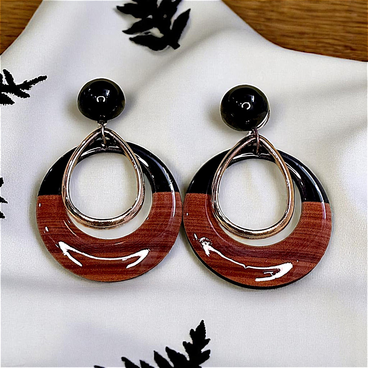 Double color Earrings Black Earrings casuals Ear Rings Earrings Trincket Jewellry Jewelry Jewellery
