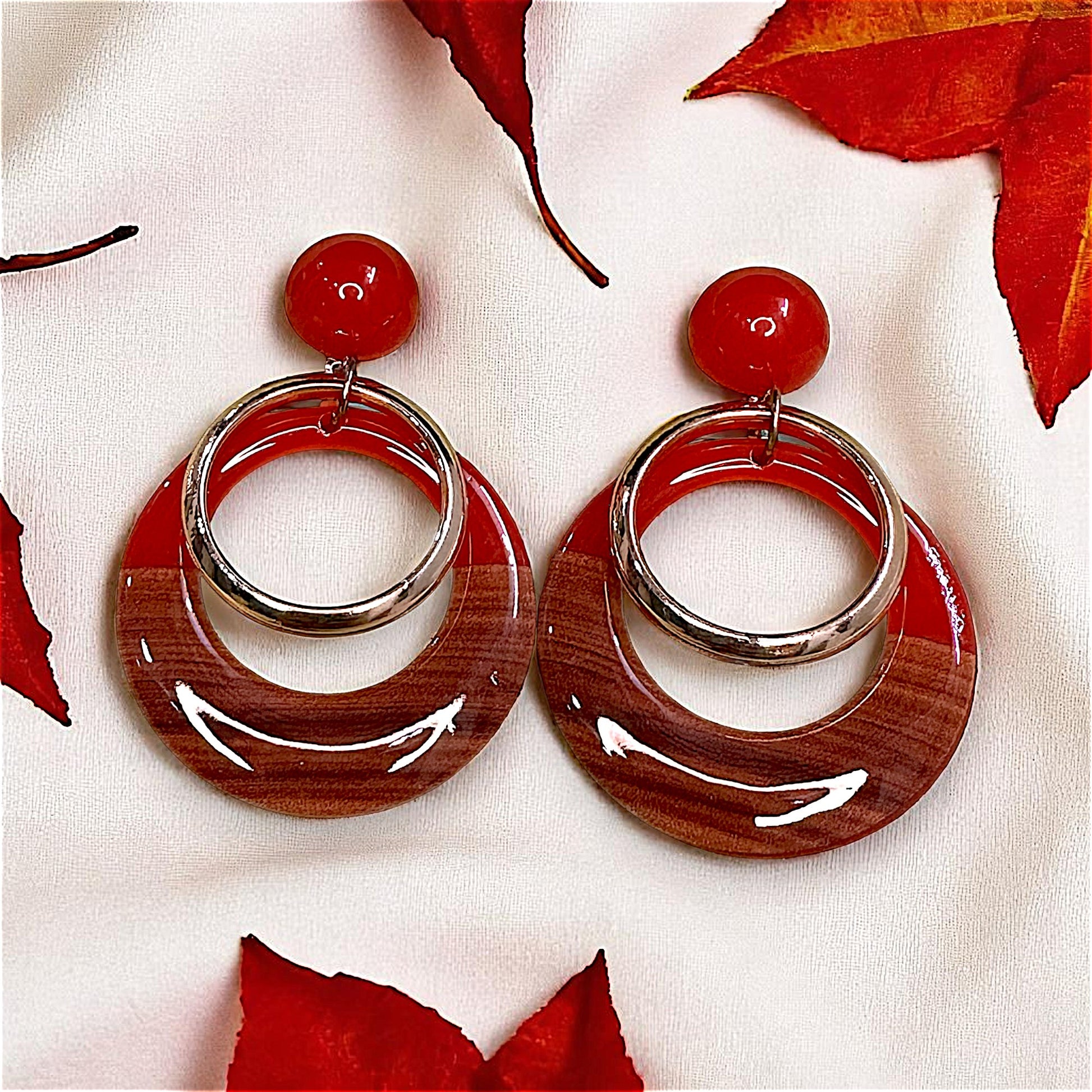 Double color Earrings Red Earrings casuals Ear Rings Earrings Trincket Jewellry Jewelry Jewellery
