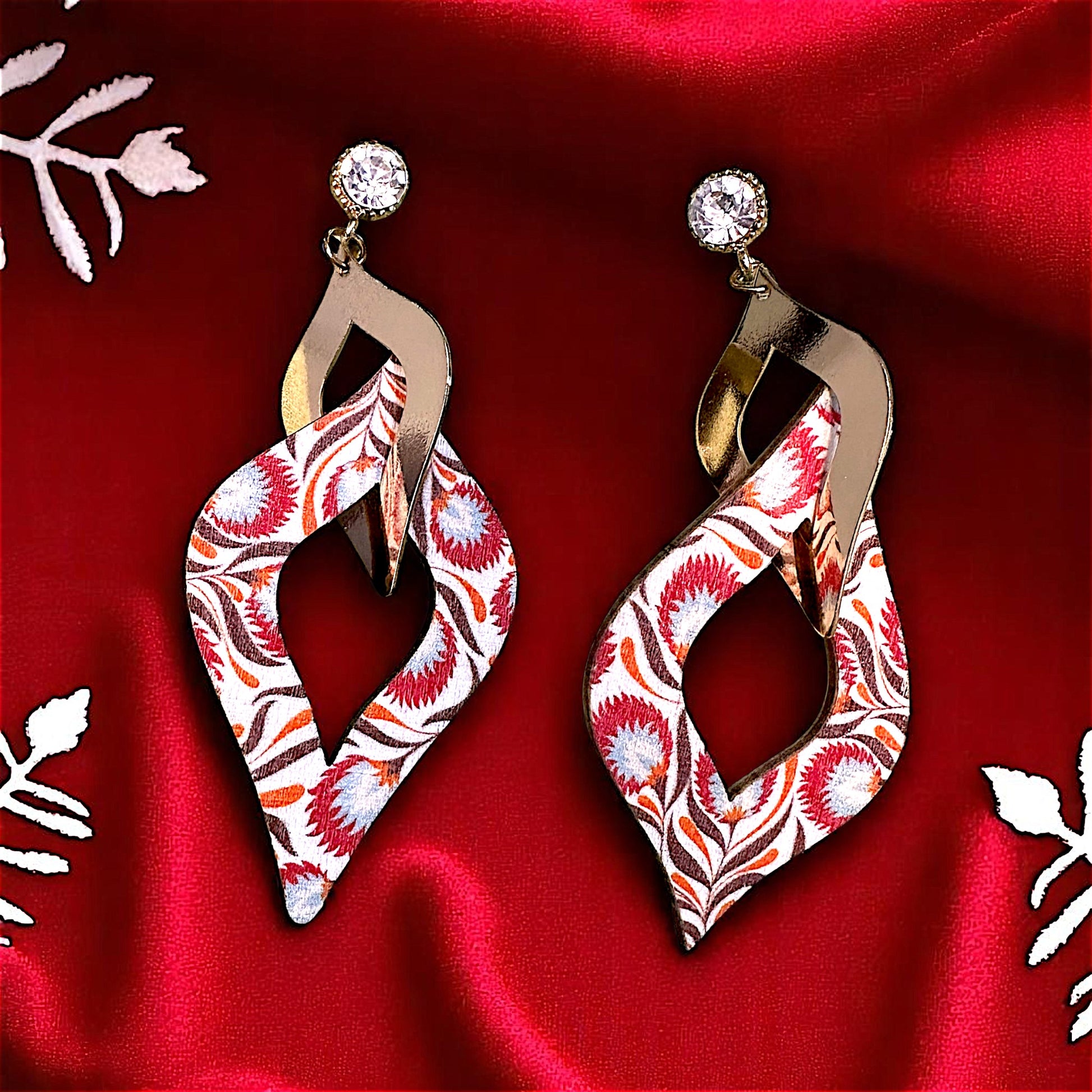 Wooden Pattern Earrings White Earrings casuals Ear Rings Earrings party Trincket Jewellry Jewelry Jewellery