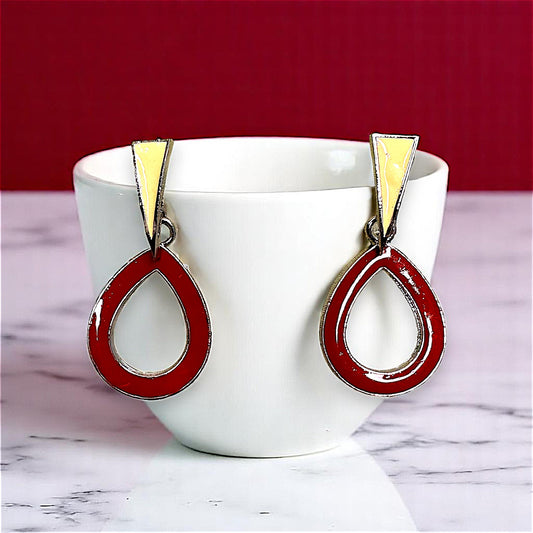 Funk Up Your Style with Colorful Earrings! Red Drop Earrings casuals Ear Rings Earrings office Trincket Jewellry Jewelry Jewellery