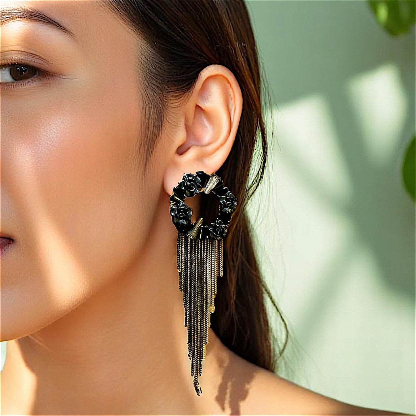 Rose Beads Korean Dangler Earrings bead Ear Rings Earrings party Trincket Jewellry Jewelry Jewellery