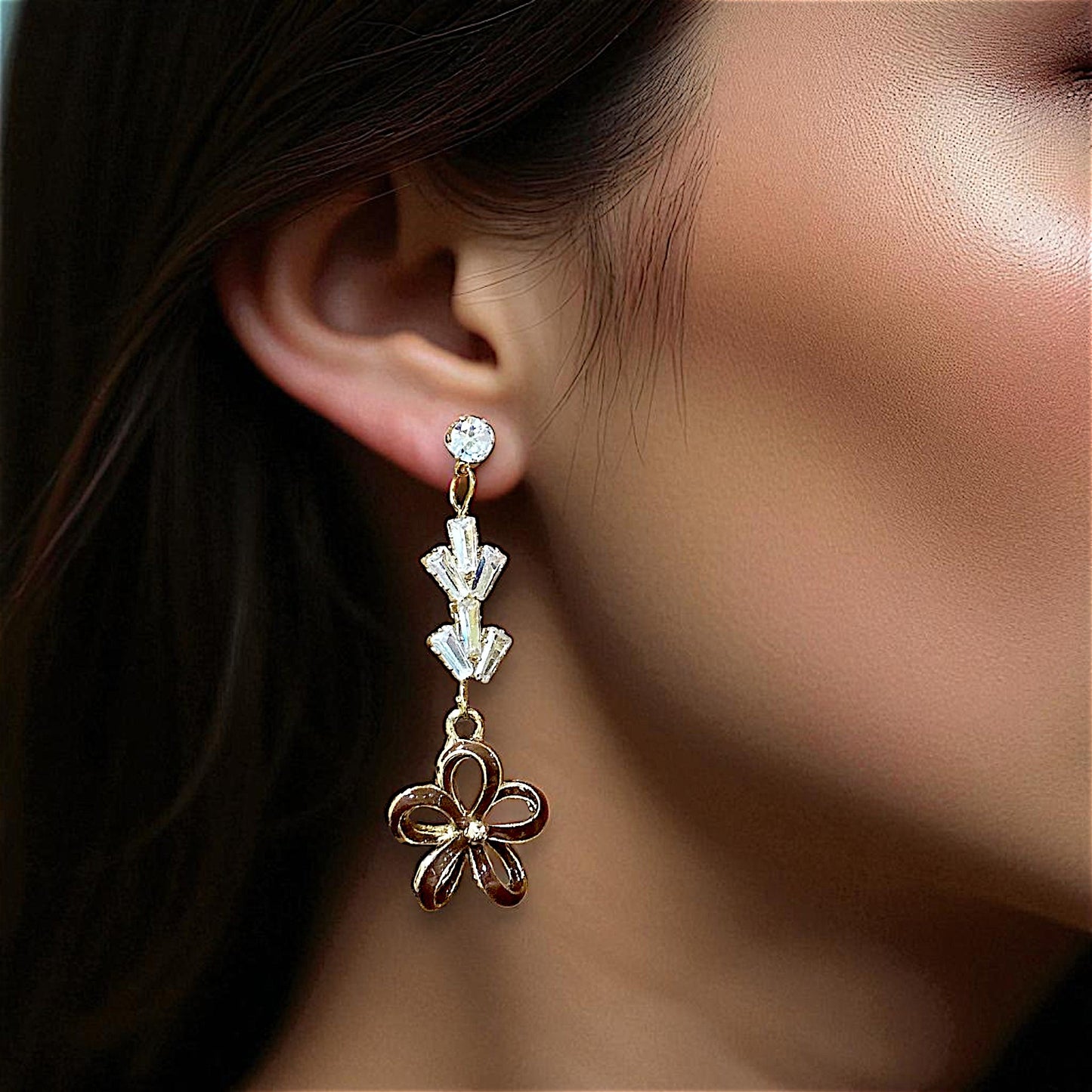 Flower Pattern Earrings Earrings AD Ear Rings Earrings party Trincket Jewellry Jewelry Jewellery