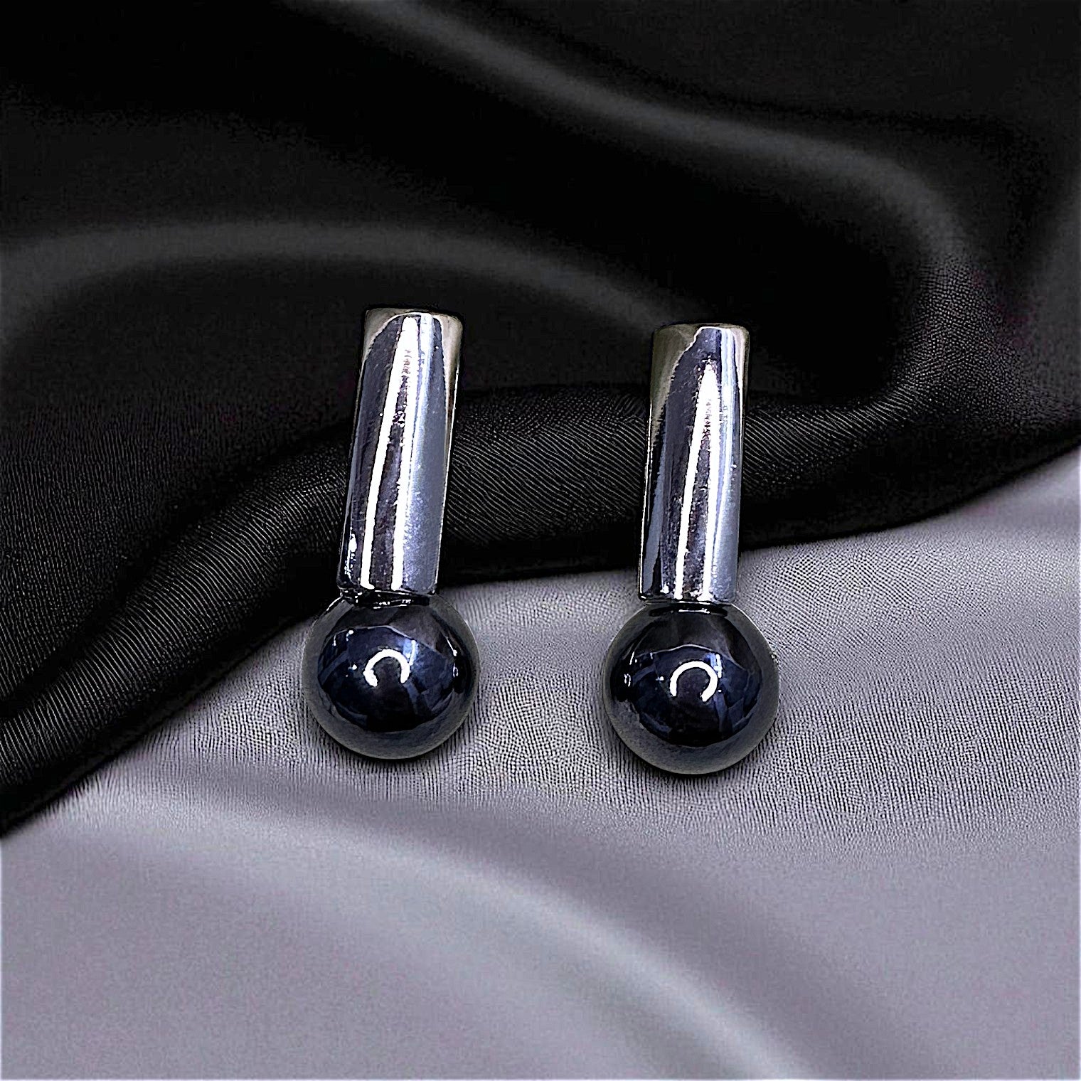 Casual Round Ball Earrings - Perfect Daily Accessory Black Earrings bead Ear Rings Earrings party Trincket Jewellry Jewelry Jewellery