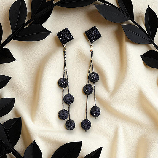 Just too Glamorous Shimmery Earrings Black Earrings bead Ear Rings Earrings party Trincket Jewellry Jewelry Jewellery