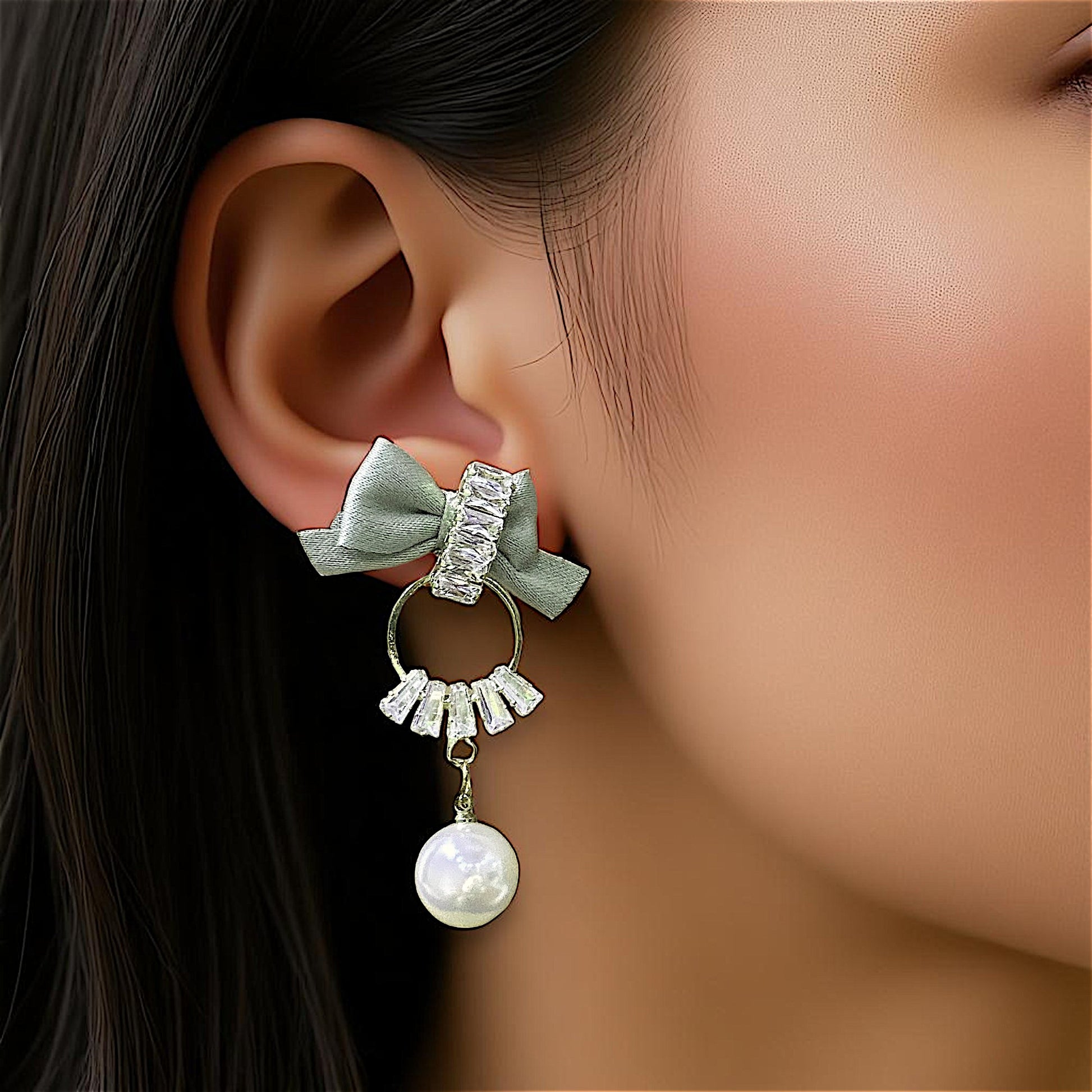 Bow Earrings Earrings AD Ear Rings Earrings party Trincket Jewellry Jewelry Jewellery
