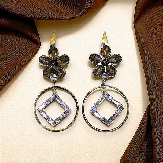 Flower Shaped Rice Beads Earrings Brown Earrings AD Ear Rings Earrings party Trincket Jewellry Jewelry Jewellery