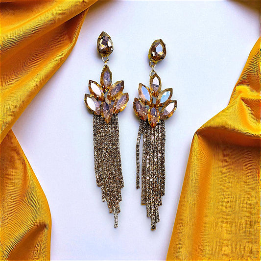 Glass Stone Fancy Danglers Gold Earrings Ear Rings Earrings party Trincket Jewellry Jewelry Jewellery