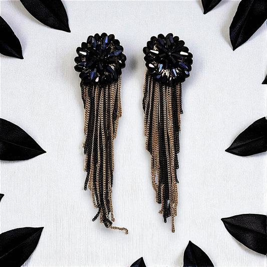 Korean Rice Bead Danglers Black Earrings bead Ear Rings Earrings party Trincket Jewellry Jewelry Jewellery