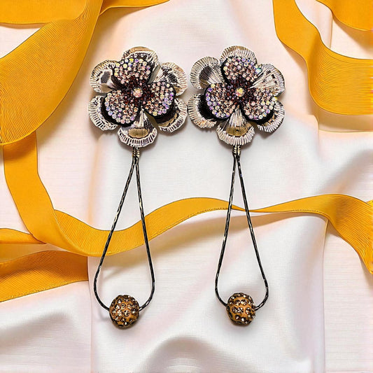 Shimmery Stone Studded Earrings Gold Earrings bead Ear Rings Earrings party Trincket Jewellry Jewelry Jewellery