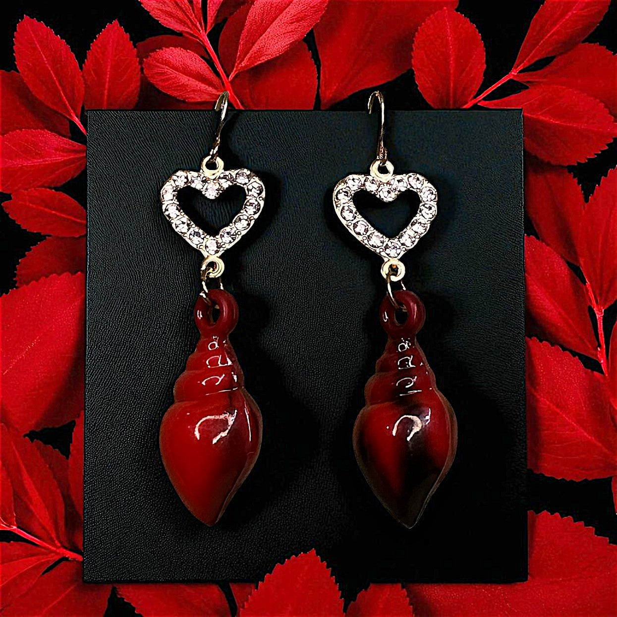 Sea Shell Earrings Red Earrings casuals Ear Rings Earrings office party Trincket Jewellry Jewelry Jewellery