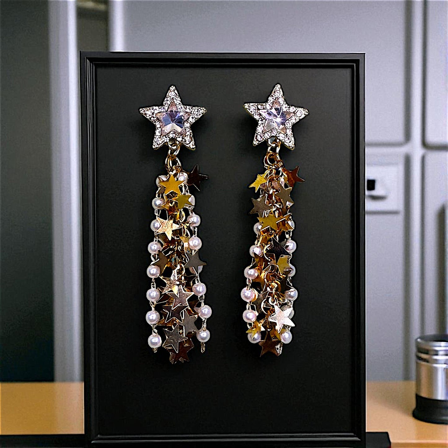 Shine Bright: Fancy Star Tendril Earrings Earrings Ear Rings Earrings ethnic party Trincket Jewellry Jewelry Jewellery